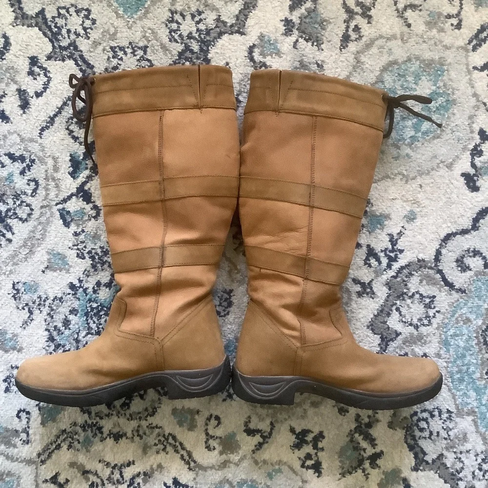 To the Knee Tan Suede Lace-Top Boots